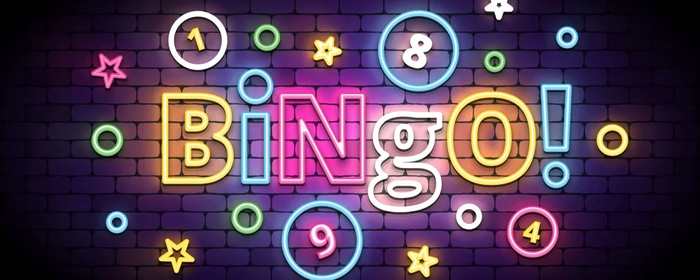 Bingo,Neon,Sign,With,Lottery,Balls,And,Stars.,Colorful,Bingo